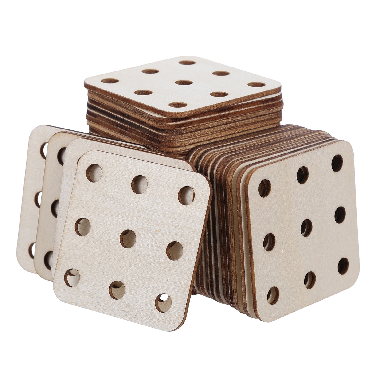 Tablet Weaving Accessories - 48 stuks houten weefkaarten, vierkant, 2,2
