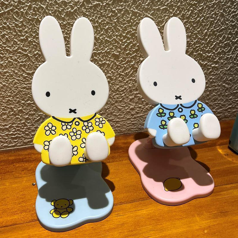 Fire Tablet Accessories - Leuke Miffy-serie, uitschuifbare, inklapbare telefoonhouder voor