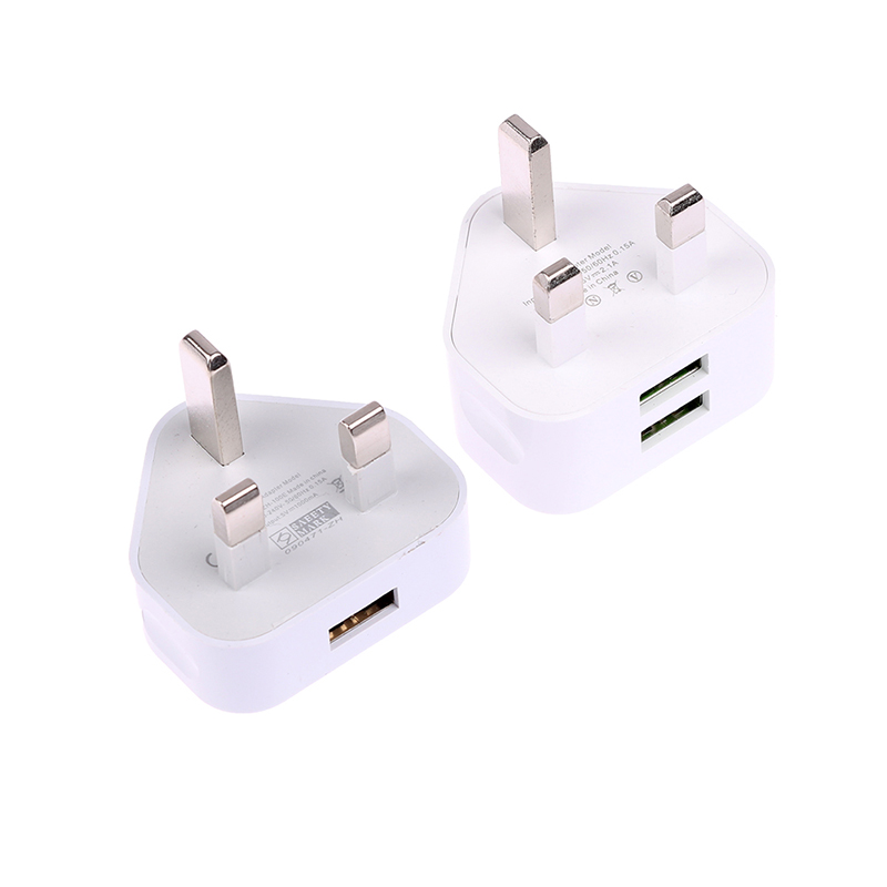 Tablet Accessories Uk - UK 3-pins stekker dubbele USB-adapter wandlader