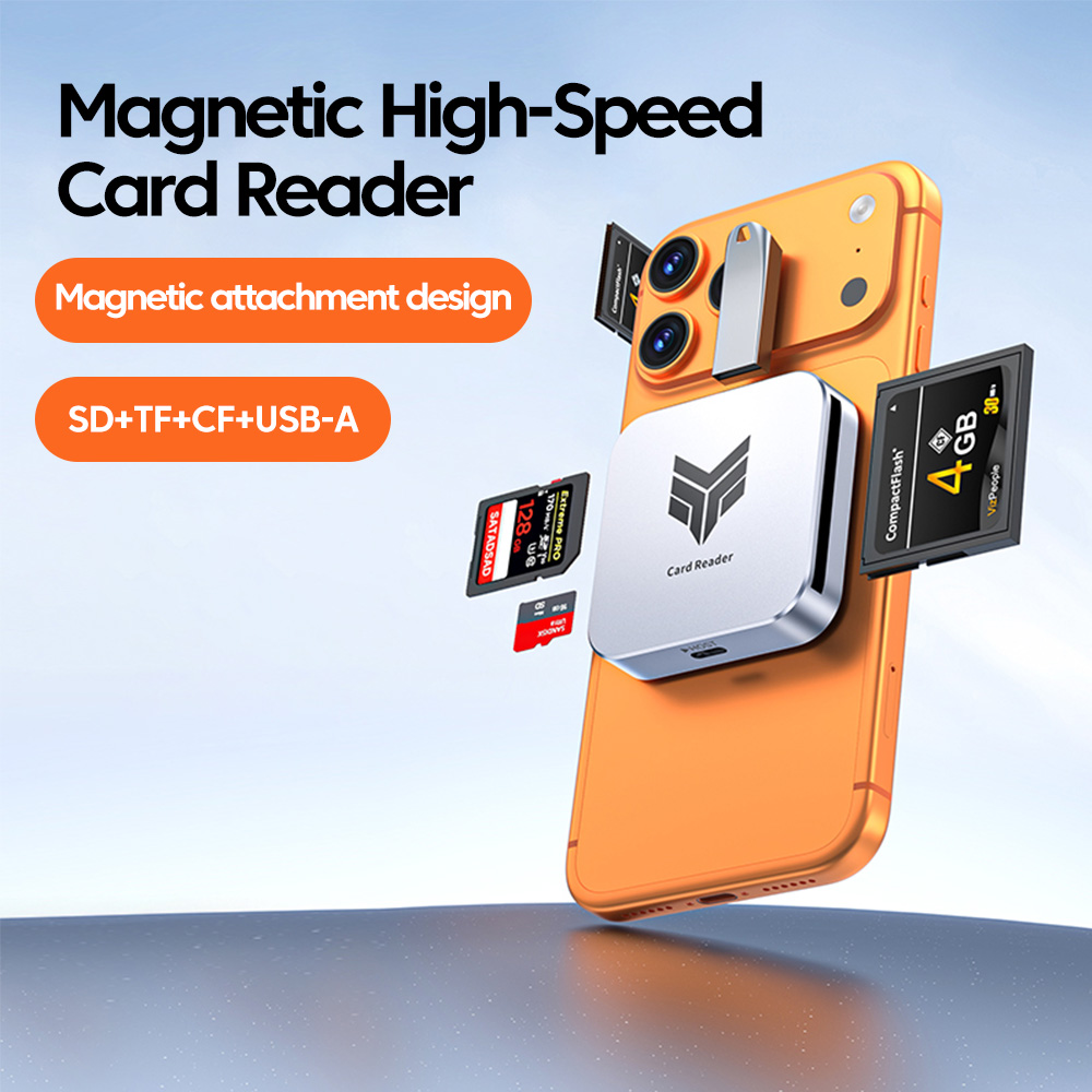 Tablet Reading Accessories - Magnetische 4-in-1 kaartlezer met CF-, SD-,