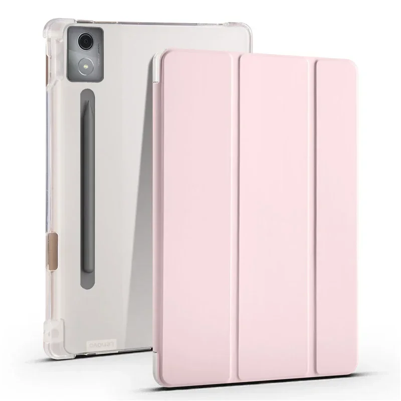 Lenovo Tablet P12 Accessories - Drievoudige PU lederen zachte achterkant standaard