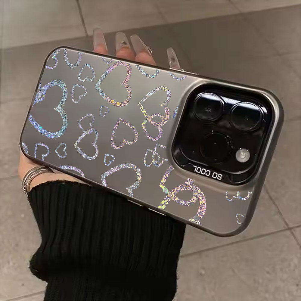 Tablet And Accessories Case - Kleurrijke hoes met hartprint voor iPhone