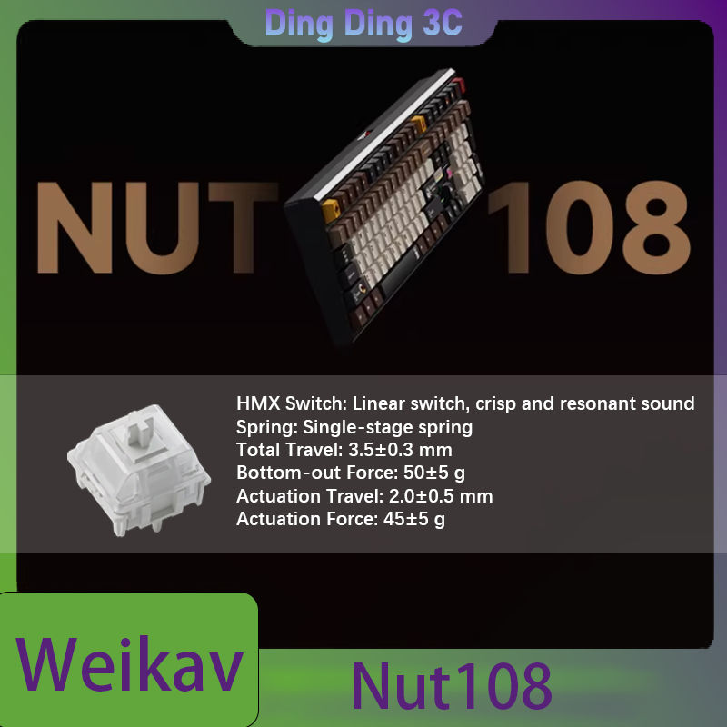 Tablet Accessories Uk - Weikav Nut108 Draadloos Mechanisch Toetsenbord KIT