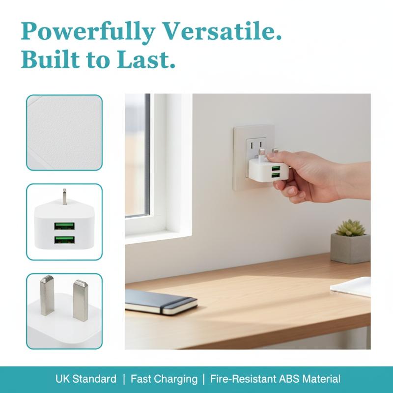 UK 3-pins stekker dubbele USB- - Tablet Accessories Uk recensie en prijs